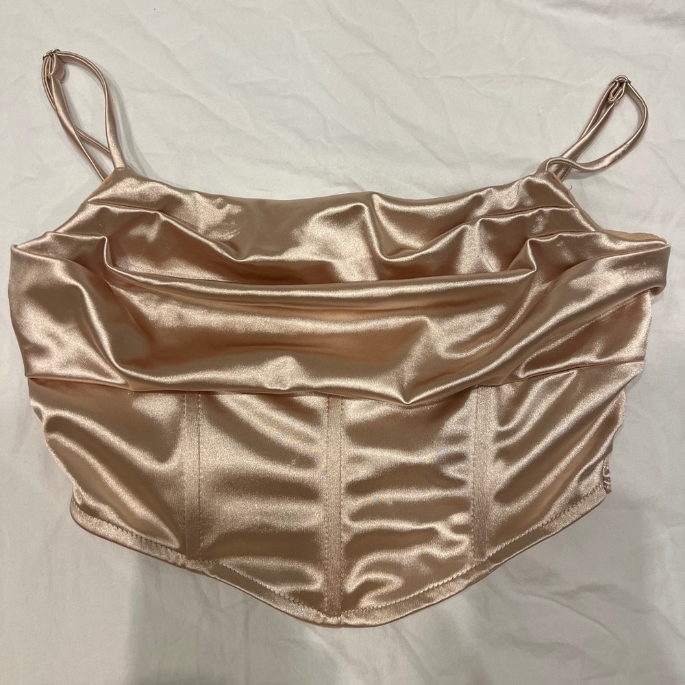 GOLD CORSET CROPPED TANK TOP
